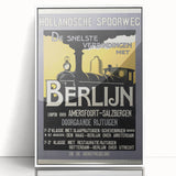 Retro Train Travel Poster - Vintage Berlin Connection Wall Art