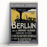 Retro Train Travel Poster - Vintage Berlin Connection Wall Art