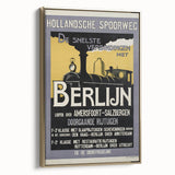 Retro Train Travel Poster - Vintage Berlin Connection Wall Art