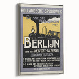 Retro Train Travel Poster - Vintage Berlin Connection Wall Art