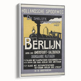 Retro Train Travel Poster - Vintage Berlin Connection Wall Art