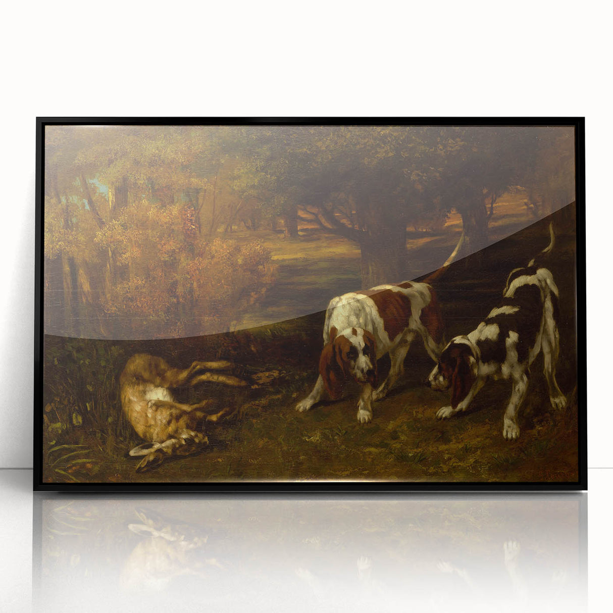 Hunting Dogs Realism Art Print - Gustave Courbet Classical Canvas Decor