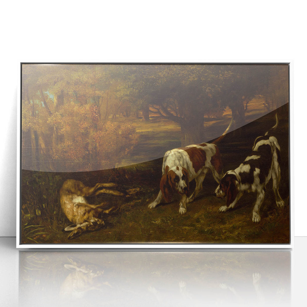 Hunting Dogs Realism Art Print - Gustave Courbet Classical Canvas Decor