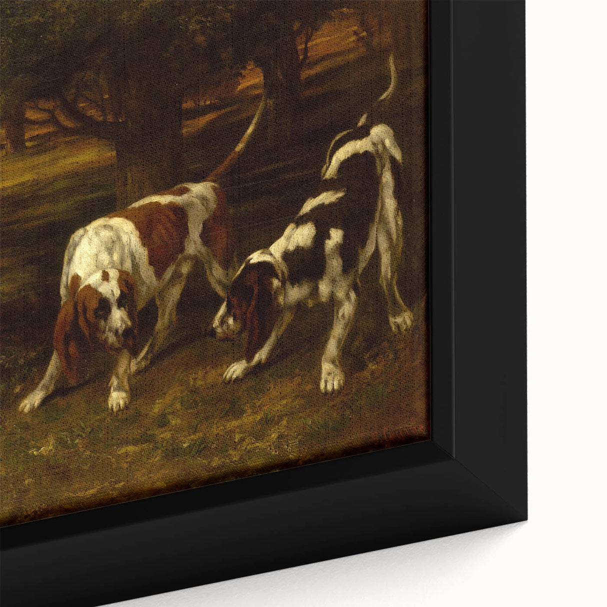 Hunting Dogs Realism Art Print - Gustave Courbet Classical Canvas Decor