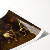 Hunting Dogs Realism Art Print - Gustave Courbet Classical Canvas Decor