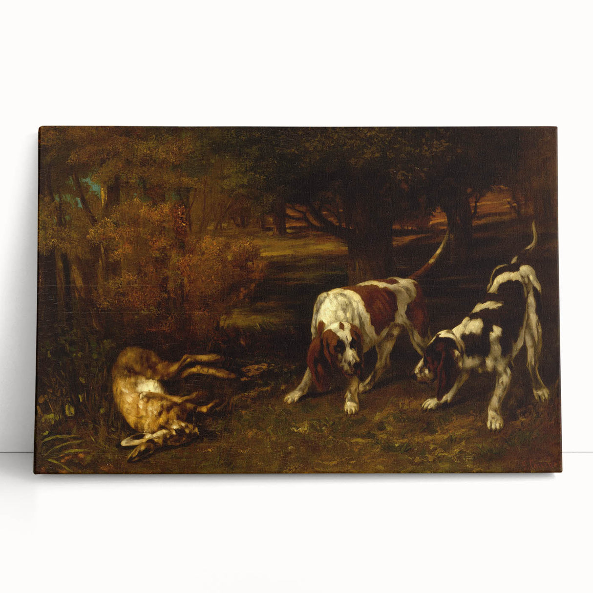 Hunting Dogs Realism Art Print - Gustave Courbet Classical Canvas Decor