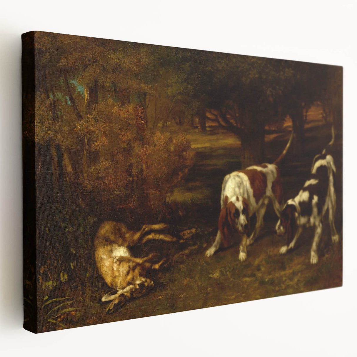 Hunting Dogs Realism Art Print - Gustave Courbet Classical Canvas Decor