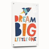 Boys Bedroom Art - Dream Big Rocket Nursery Wall Art Prints