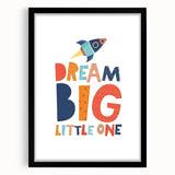 Boys Bedroom Art - Dream Big Rocket Nursery Wall Art Prints