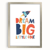 Boys Bedroom Art - Dream Big Rocket Nursery Wall Art Prints