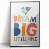 Boys Bedroom Art - Dream Big Rocket Nursery Wall Art Prints
