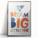 Boys Bedroom Art - Dream Big Rocket Nursery Wall Art Prints