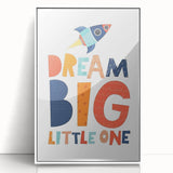 Boys Bedroom Art - Dream Big Rocket Nursery Wall Art Prints
