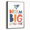 Boys Bedroom Art - Dream Big Rocket Nursery Wall Art Prints