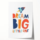 Boys Bedroom Art - Dream Big Rocket Nursery Wall Art Prints