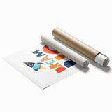 Boys Bedroom Art - Dream Big Rocket Nursery Wall Art Prints