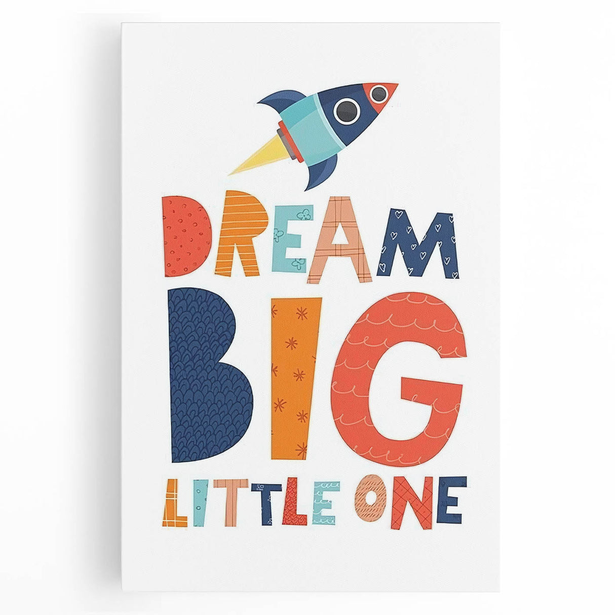 Boys Bedroom Art - Dream Big Rocket Nursery Wall Art Prints