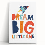 Boys Bedroom Art - Dream Big Rocket Nursery Wall Art Prints