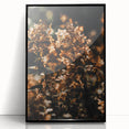 Large abstract wall art depicting autumn colors in mid-century modernist style on framed acrylic.