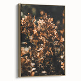 Framed canvas depicting a vintage landscape painting with muted autumn tones, ideal for bedroom wall art.