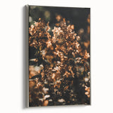 Framed canvas depicting a vintage-style landscape painting with colorful autumn trees and a silver frame.