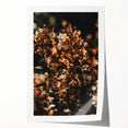 Extra large rolled canvas print depicting autumnal floral art in muted earth tones.