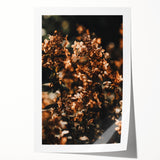 Extra large rolled canvas print depicting autumnal floral art in muted earth tones.