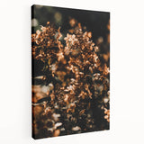 Side view of a large stretched canvas depicting a fall season landscape, ideal for kitchen wall art.
