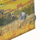 Mid-century modernist large abstract wall art in vibrant colors on acrylic glass, ideal for dining room decor.