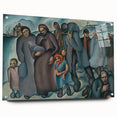 Modern Wall Art: Emotional Depiction of Refugees in Somber Tones