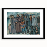 Modern Wall Art: Emotional Depiction of Refugees in Somber Tones