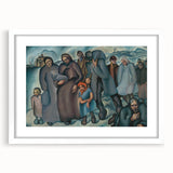 Modern Wall Art: Emotional Depiction of Refugees in Somber Tones