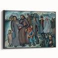 Modern Wall Art: Emotional Depiction of Refugees in Somber Tones