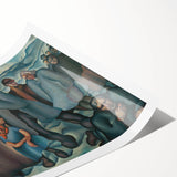 Modern Wall Art: Emotional Depiction of Refugees in Somber Tones