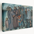 Modern Wall Art: Emotional Depiction of Refugees in Somber Tones