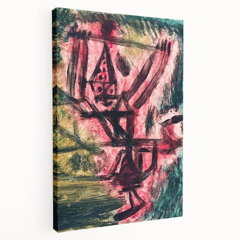 Modern Wall Art - Abstract Fire Clown in Vibrant Contemporary Style