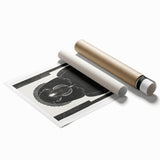 Modern Wall Art - Black and White Abstract Ara Design in Minimalist Style