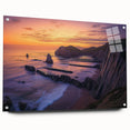 Acrylic landscape artwork depicting vibrant cliffs in a side view, elegantly displayed with pins. Ideal for modern decor and nature enthusiasts, showcasing rich colors and textures.