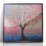 Contemporary Dining Art Pieces – Vibrant Tree on Pink & Blue