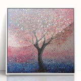 Contemporary Dining Art Pieces – Vibrant Tree on Pink & Blue