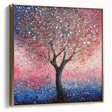 Contemporary Dining Art Pieces – Vibrant Tree on Pink & Blue