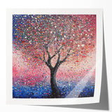 Contemporary Dining Art Pieces – Vibrant Tree on Pink & Blue