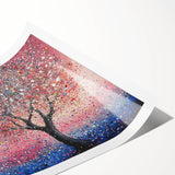 Contemporary Dining Art Pieces – Vibrant Tree on Pink & Blue