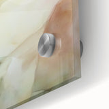 Abstract figurative acrylic artwork displayed on glass, showcasing vibrant colors and intricate details, perfect for modern home decor and artistic expression.