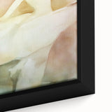 Close-up of an abstract figurative framed canvas artwork showcasing vibrant colors and intricate textures, ideal for modern home decor and artistic expression. This unique piece adds a contemporary touch to any living space.