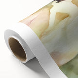 Abstract figurative rolled canvas art showcasing vibrant colors and dynamic shapes, designed to enhance modern interior decor. Packaged securely in a protective tube for safe delivery.