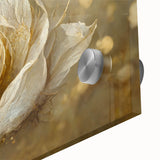 Close-up of vibrant abstract floral wall art design on acrylic glass, showcasing intricate colors and textures, perfect for modern home decor.