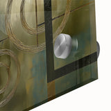 Close-up of an abstract geometric acrylic glass design showcasing vibrant colors and sharp angles, perfect for modern decor and artistic expression.