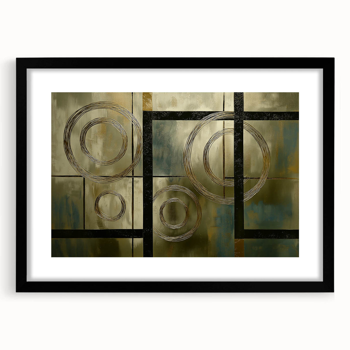Abstract geometric frame in matte black, showcasing a modern design with sharp angles and clean lines, ideal for contemporary home decor or art display.