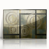 Framed abstract geometric acrylic artwork in silver tones, showcasing a modern design with sharp angles and intricate patterns, perfect for contemporary decor.